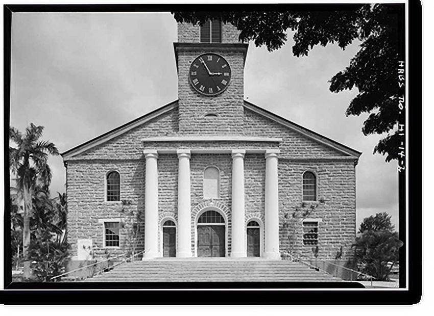 Historic Print, Kawaiahao Church, Punchbowl & King Streets, Honolulu