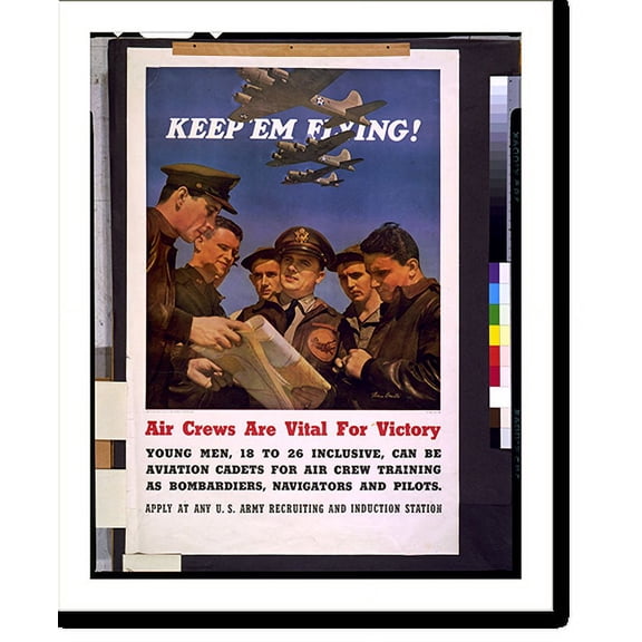Historic Print, Keep 'em flying!. Air crews are vital for victory.Ivan Dmitri., 18" x 24"