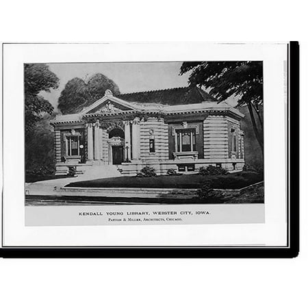 Historic Print, Kendall Young Library, 1202 Wilson Street, Webster City, Hamilton County, IA, 18" x 24"