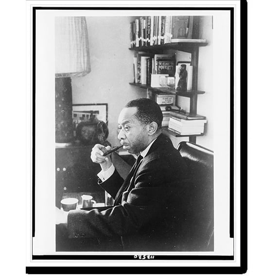 Historic Print, [Kenneth Bancroft Clark, half-length portrait, seated, facing left, smoking pipe], 16" x 20"