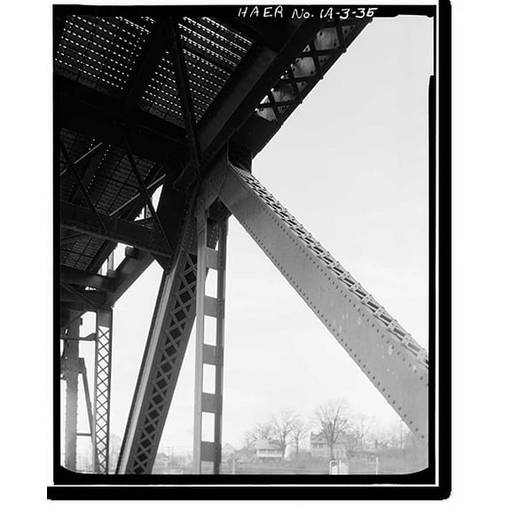 Historic Print, Keokuk & Hamilton Bridge, Spanning Mississippi River, Keokuk, Lee County, IA - 35, 18" x 24"