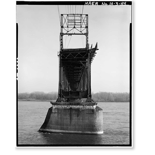 Historic Print, Keokuk & Hamilton Bridge, Spanning Mississippi River, Keokuk, Lee County, IA