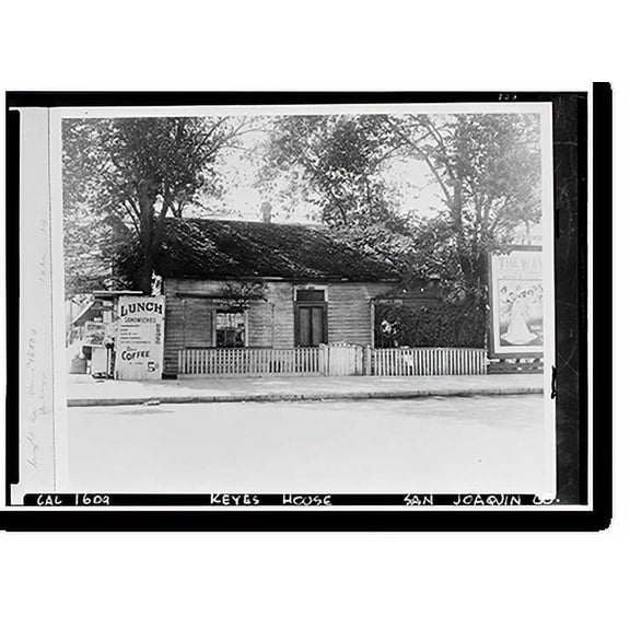 Historic Print, Keyes House, California & Market Streets, Stockton, San Joaquin County, CA, 16" x 20"