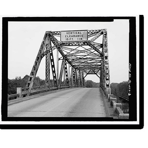 Historic Print, King Bridge, Spanning Black Warrior River on U.S. Highway 43, Demopolis, Marengo County, AL - 2, 18" x 24"