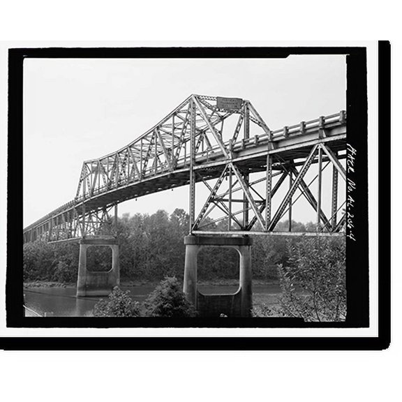 Historic Print, King Bridge, Spanning Black Warrior River on U.S. Highway 43, Demopolis, Marengo County, AL - 4, 16" x 20"