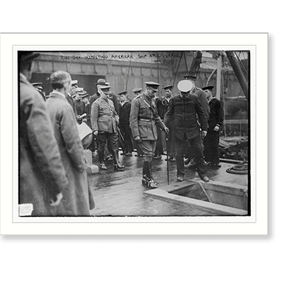 Historic Print, King Geo. inspecting American ship at Liverpool, 16" x 20"