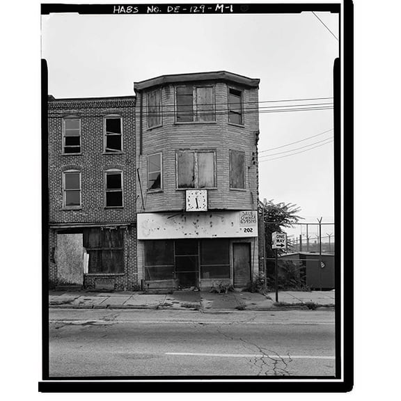 Historic Print, King Street, 200 Block, 202 King Street (Commercial Building), Wilmington, New Castle County, DE, 16" x 20"