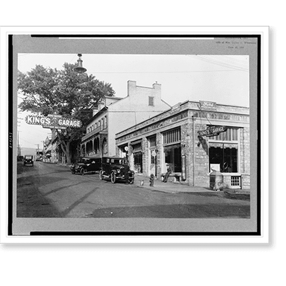 Historic Print, [King's garage, Bedford, Pennsylvania], 16" x 20"