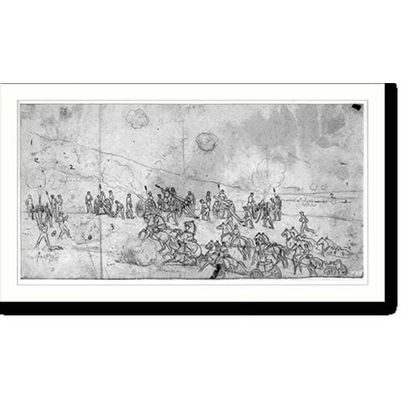 Historic Print, Knapp's Pennsylvania battery in action, at Cedar Mountain, 16" x 20"