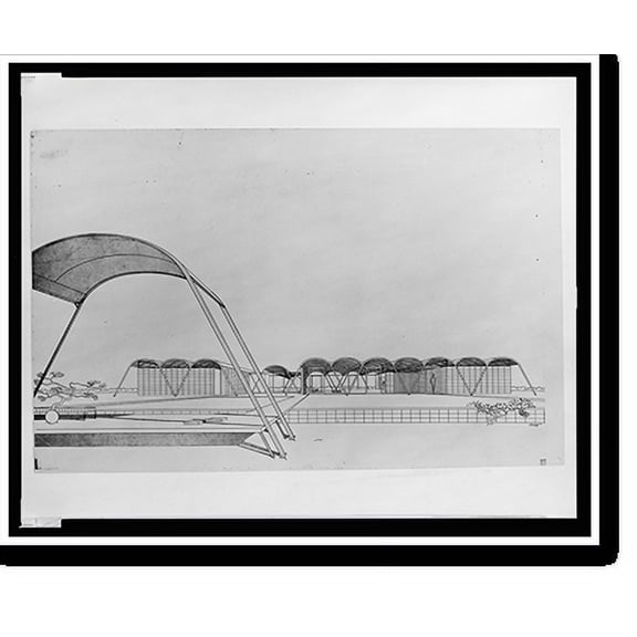 Historic Print, [Knott residence, Yankeetown, Florida (project). Perspective. Rendering].Rudolph '51., 16" x 20"