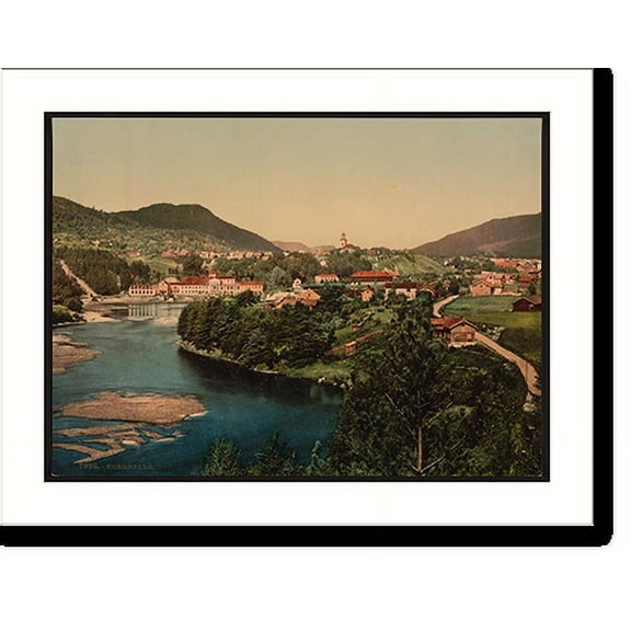 Historic Print, Kongsberg Telemarken (i.e Telemark) Norway, 18" x 24"