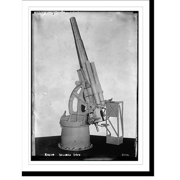 Historic Print, Krupp balloon gun - 2, 18" x 24"