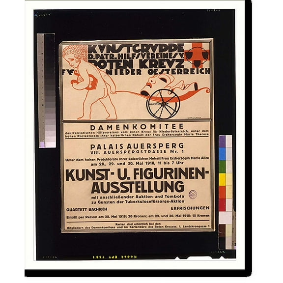 Historic Print, Kunst- u. Figurinenausstellung. V. Th. Slama., 16" x 20"