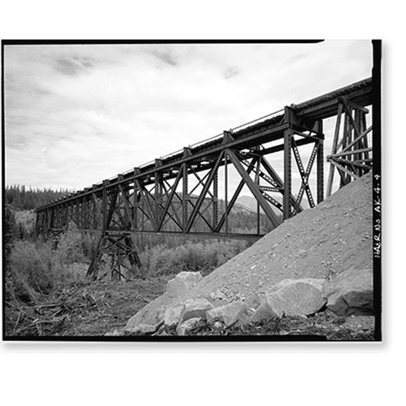 Historic Print, Kuskalana Bridge, Mile 146 of Copper River & Northwestern Road, Chitina vicinity, Valdez-Cordova Census Area, AK - 4, 18" x 24"