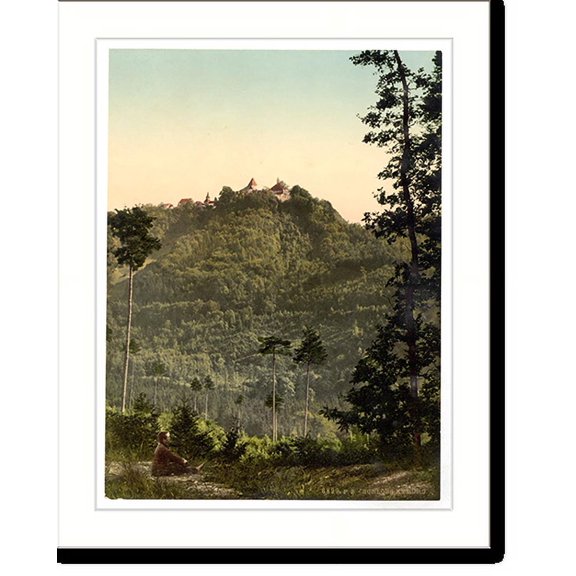 Historic Print, Kyburg Castle Zurich Switzerland, 18" x 24"