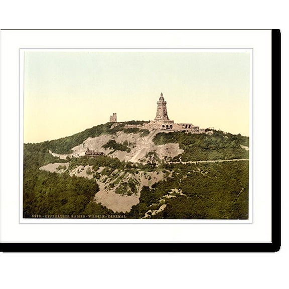 Historic Print, Kyffhauser and Monument from Gitenkopf Thuringia Germany, 18" x 24"