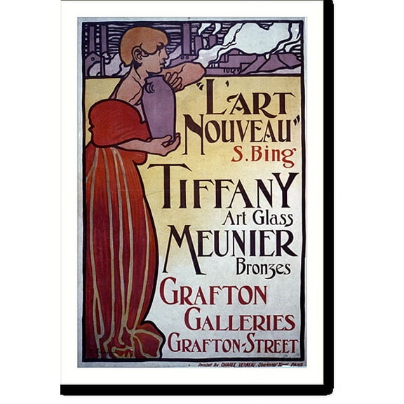 Historic Print, L'Art noveau S. Bing, Tiffany, art glass, Meunier bronzes.F. Brangwyn, 18" x 24"