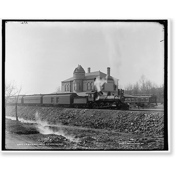 Historic Print, L.R. & H.S.W. R.R. [i.e. Little Rock & Hot Springs Western Railroad] Depot, Hot Springs, Ark., 18" x 24"