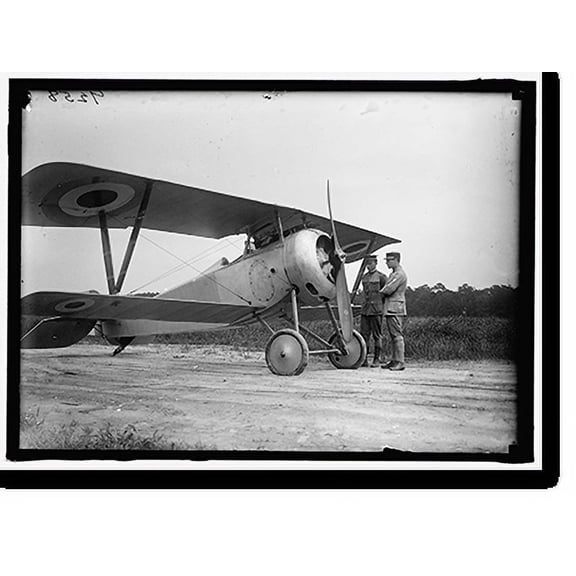 Historic Print, LANGLEY FIELD, VA. FRENCH NIEUPORT PLANE, TYPE 17, WITH CAPT. J.C. BARTOLF AND LT. E. LeMAITRE - 2, 16" x 20"