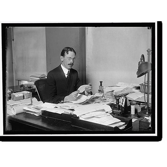 Historic Print, LATTA, MAURICE. EXECUTIVE CLERK AT WHITE HOUSE. AT DESK, 18" x 24"