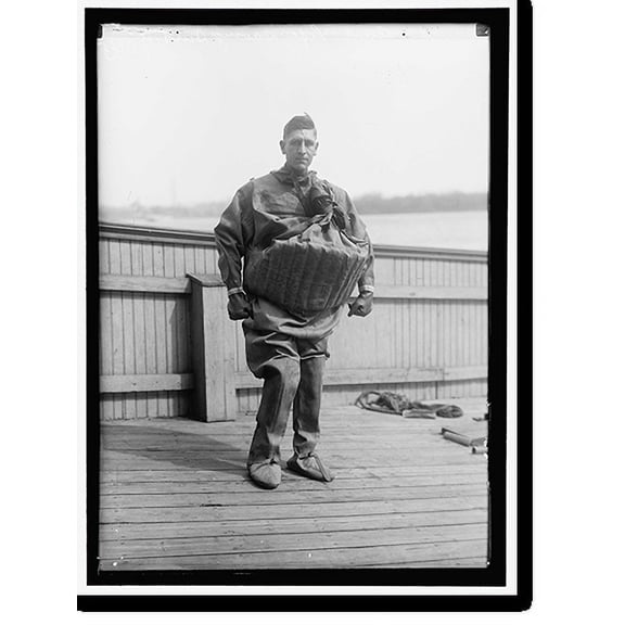 Historic Print, LIFE SAVING SUITS WORN BY T. AUD, 16" x 20"
