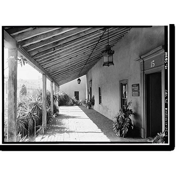 Historic Print, La Casa de Joaquin Carillo, 11 East Carrillo Street, Santa Barbara, Santa Barbara County, CA - 3, 16" x 20"