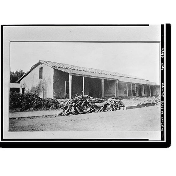Historic Print, La Casa de Joaquin Carillo, 11 East Carrillo Street, Santa Barbara, Santa Barbara County, CA - 5, 18" x 24"