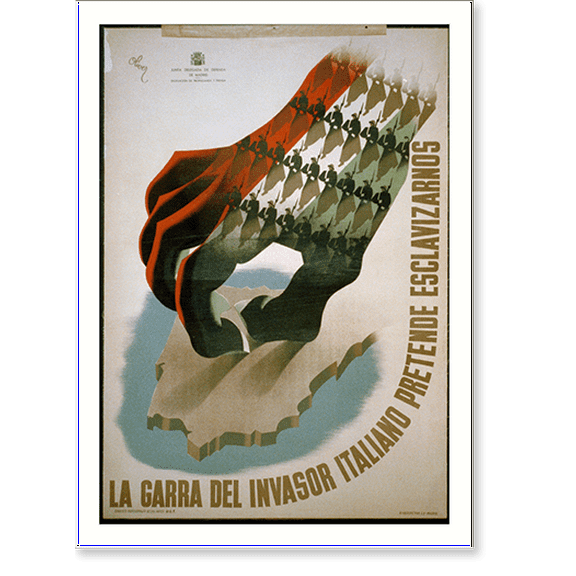 Historic Print, La garra del invasor italiano pretende esclavizarnos, 16" x 20"