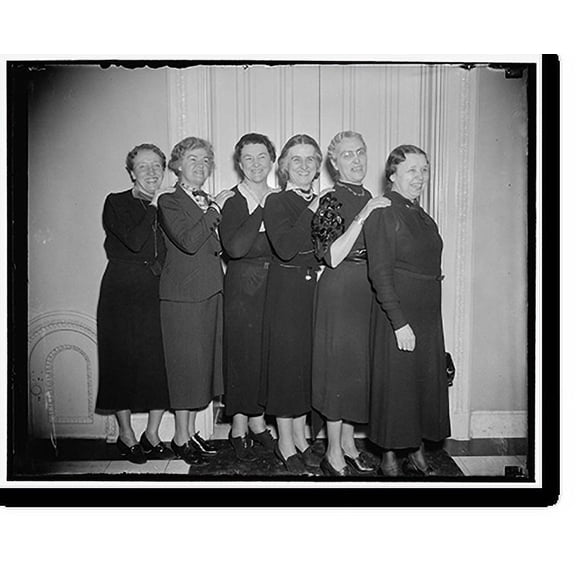 Historic Print, Ladies of 75th Congress. Washington, D.C., March 4. A rare picture is this one of the women members of the 75th congress who were photographed today following an informa…16" x 20"