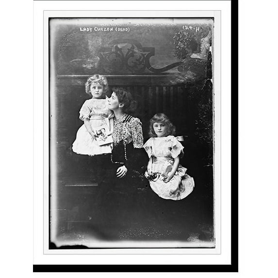 Historic Print, Lady Curzon and two children (girls), 18" x 24"