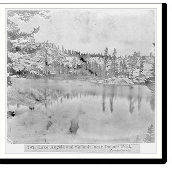 Historic Print, Lake Angela and Summit, near Donner Peak, Nevada County, 16" x 20"