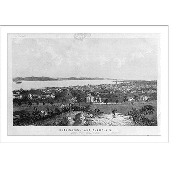 Historic Print, [Lake Champlain, N.Y.]: Burlington - Lake Champlain, 18" x 24"