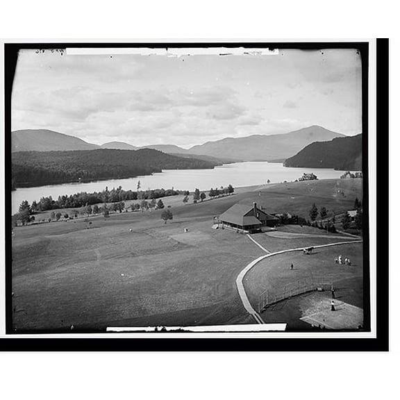 Historic Print, Lake Placid and Mirror Lake, Adirondack Mountains - 2, 16" x 20"