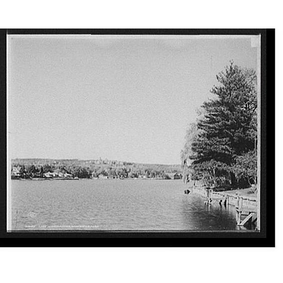 Historic Print, Lake Quinsigamond, Worcester, Mass. - 3, 18" x 24"