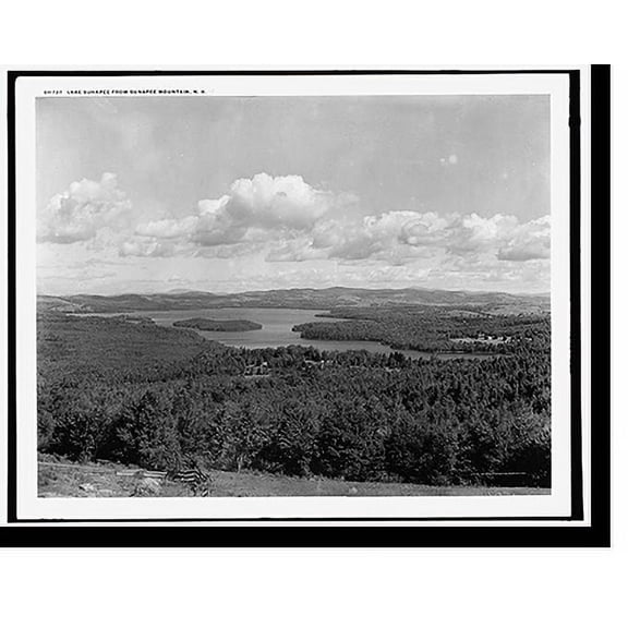 Historic Print, Lake Sunapee from Sunapee Mountain, N.H., 16" x 20"