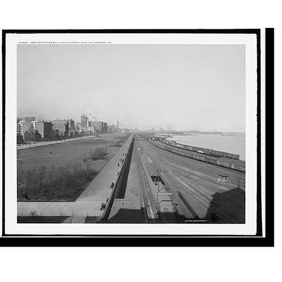 Historic Print, Lake front from Illinois Central station, Chicago, Ill., 16" x 20"