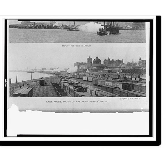 Historic Print, Lake front, south of Randolph Street viaduct, 16" x 20"