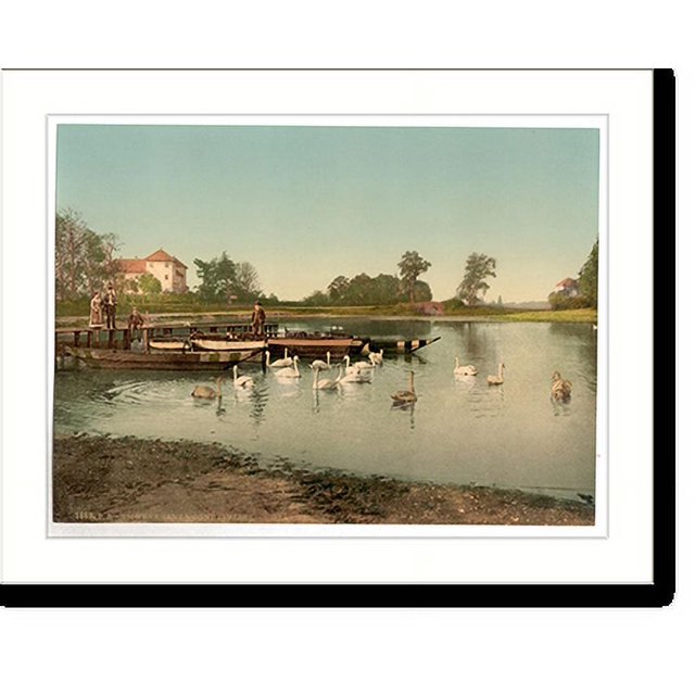 Historic Print, Lake of Worlitz Eichenkranz and Gondelplatz Anhalt