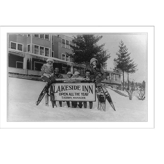 Historic Print, Lakeside Inn, Lake Placid, New York, 16" x 20"