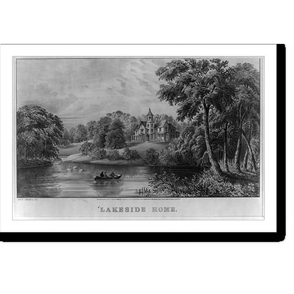 Historic Print, Lakeside home, 16" x 20"