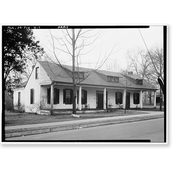 Historic Print, Lambeth House, 203 Hermitage Drive, Florence, Lauderdale County, AL, 18" x 24"