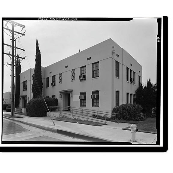 Historic Print, Lancaster County Center, Memorial Hall & Courthouse/Library, 4845 Cedar Avenue, Lancaster, Los Angeles County, CA - 2, 16" x 20"