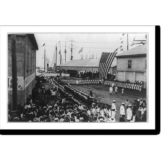 Historic Print, Landing at waterfront from U.S.S. Boston for Annexation ceremonies, 16" x 20"