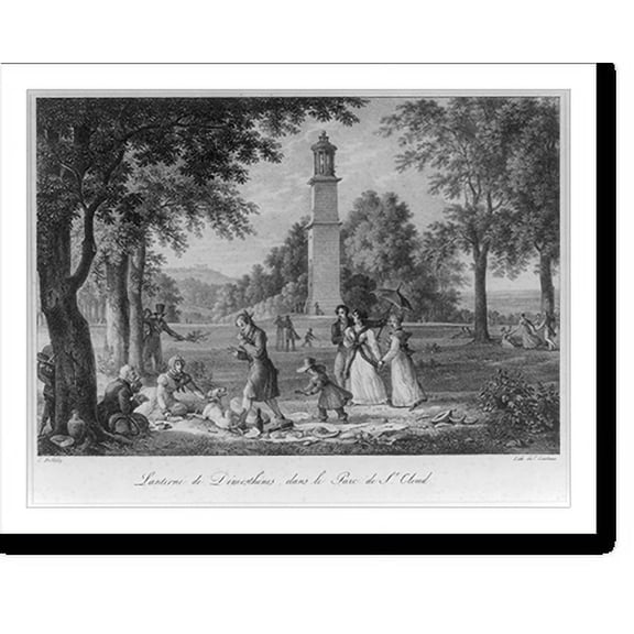 Historic Print, Lanterne de Demosthenes dans le parc de St. Cloud, 18" x 24"