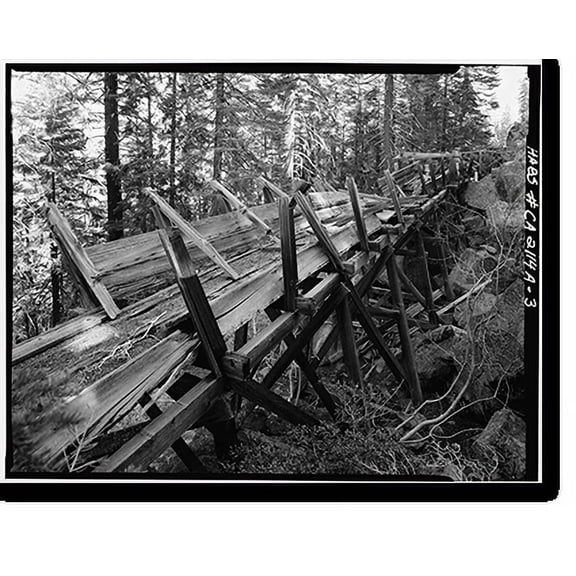 Historic Print, Lassen Volcanic National Park, Lost Creek Flume, Mineral vicinity, Tehama County, CA - 3, 18" x 24"