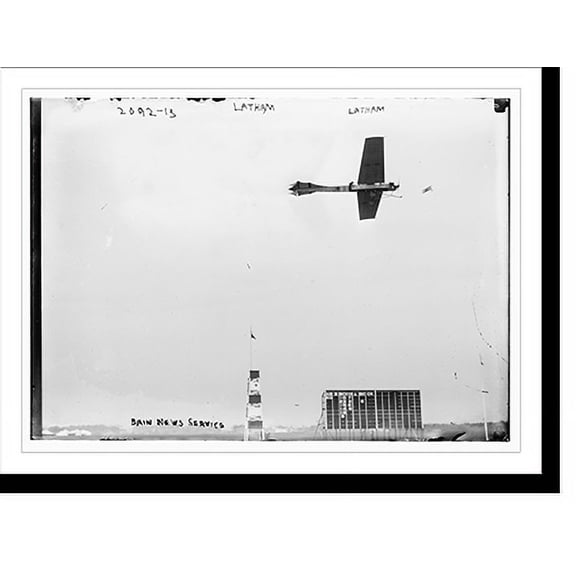 Historic Print, Latham. Plane flying., 16" x 20"