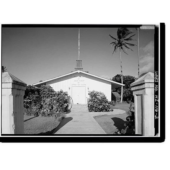 Historic Print, Latter Day Saints Mormon Church, Moloka'i Island, Kalaupapa, Kalawao County, HI - 2, 18" x 24"