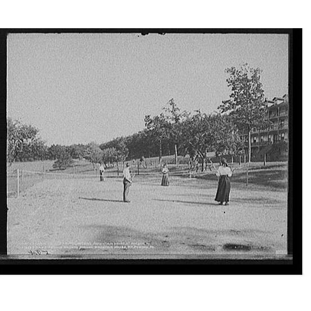 Historic Print, Lawn tennis courts, Pocono Mountain House, Mt. Pocono