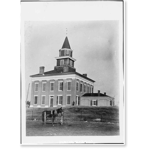 Historic Print, Lawrence County Courthouse, Courthouse Square bounded by Main Street, Lawrence, Moulton, Lawrence County, AL - 10, 16" x 20"