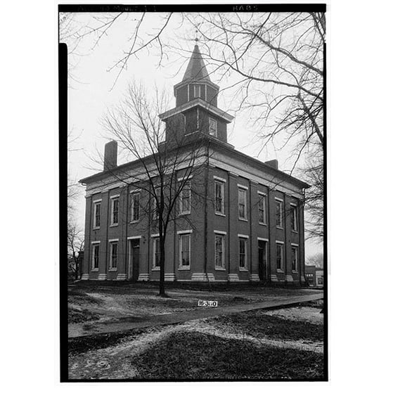 Historic Print, Lawrence County Courthouse, Courthouse Square bounded by Main Street, Lawrence, Moulton, Lawrence County, AL, 16" x 20"